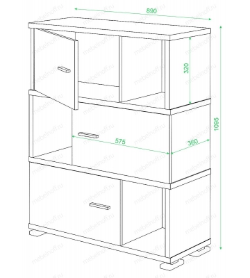 Тумба комбинированная СБ-30/3 карамель/шамони