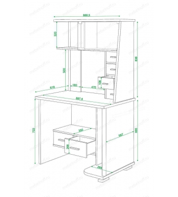 Стол компьютерный Живой дизайн СК-10 карамельный/серый