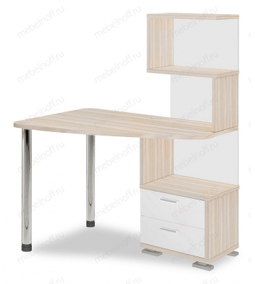 Стол компьютерный Домино СКМ-60 белый жемчуг/карамель