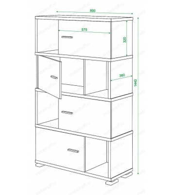 Тумба комбинированная Домино СБ-30/4 венге
