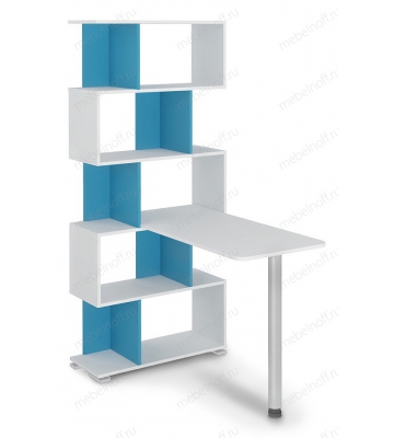 Стол компьютерный СЛ-5СТ белый жемчуг/синий мрамор