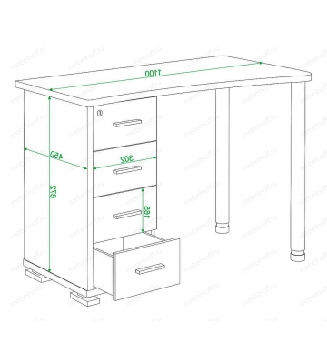 Стол письменный Домино нельсон СКМ-50 WT