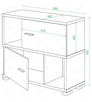 Тумба комбинированная СБ-30/2 шамони
