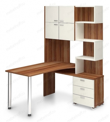 Стол компьютерный Латте СР-500М-160 белый жемчуг/слива/хром