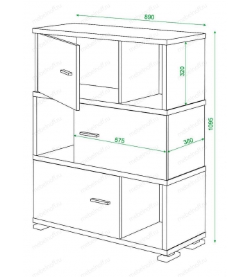 Тумба комбинированная Домино СБ-30/3 карамельный