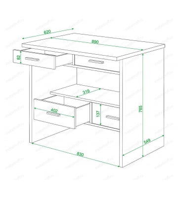 Стол письменный Живой дизайн СК-12 карамельный