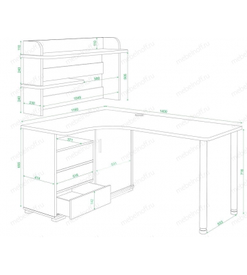 Стол компьютерный СР-145М белый жемчуг/хром/шамони