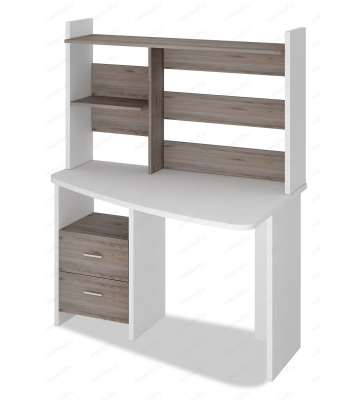 Стол компьютерный Домино Лайт СКЛ-Крл 120+НКЛ-120 белый/нельсон